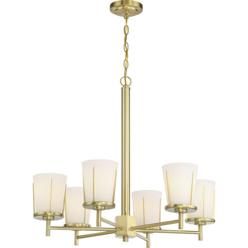 Serene 6 Light 26 inch Natural Brass Chandelier Ceiling Light