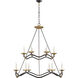 Barry Goralnick Choros 12 Light 42 inch Aged Iron Two-Tier Chandelier Ceiling Light
