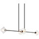 Novo 4 Light 12.75 inch Black Pendant Ceiling Light in Black and Clear