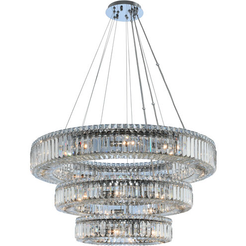 Rondelle 27 Light 36 inch Chrome Pendant Ceiling Light