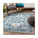 Hayes 87 X 63 inch Dark Blue/Aqua/Medium Gray/Light Gray/Cream Rugs