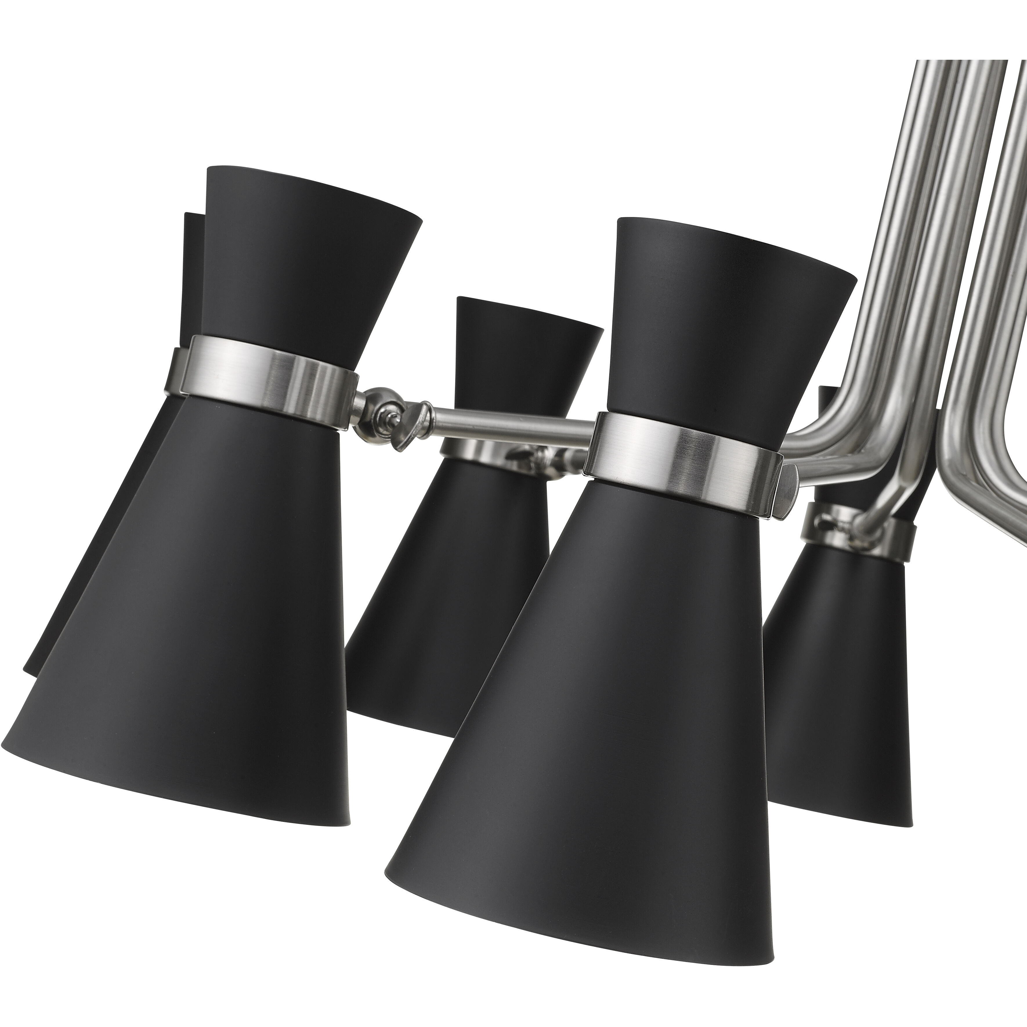 Soriano 9 Light 32 inch Matte Black and Brushed Nickel Chandelier Ceiling Light