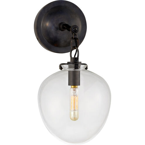 Thomas O'Brien Katie2 1 Light 6.5 inch Bronze Acorn Bath Sconce Wall Light in Clear Glass, Small