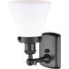 Ballston Small Cone 1 Light 6 inch Matte Black Sconce Wall Light in Matte White Glass, Ballston