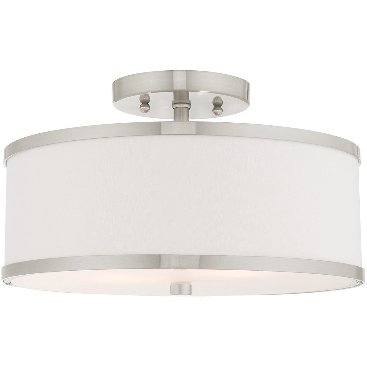 Park Ridge 2 Light 13 inch Brushed Nickel Semi-Flush Mount Ceiling Light