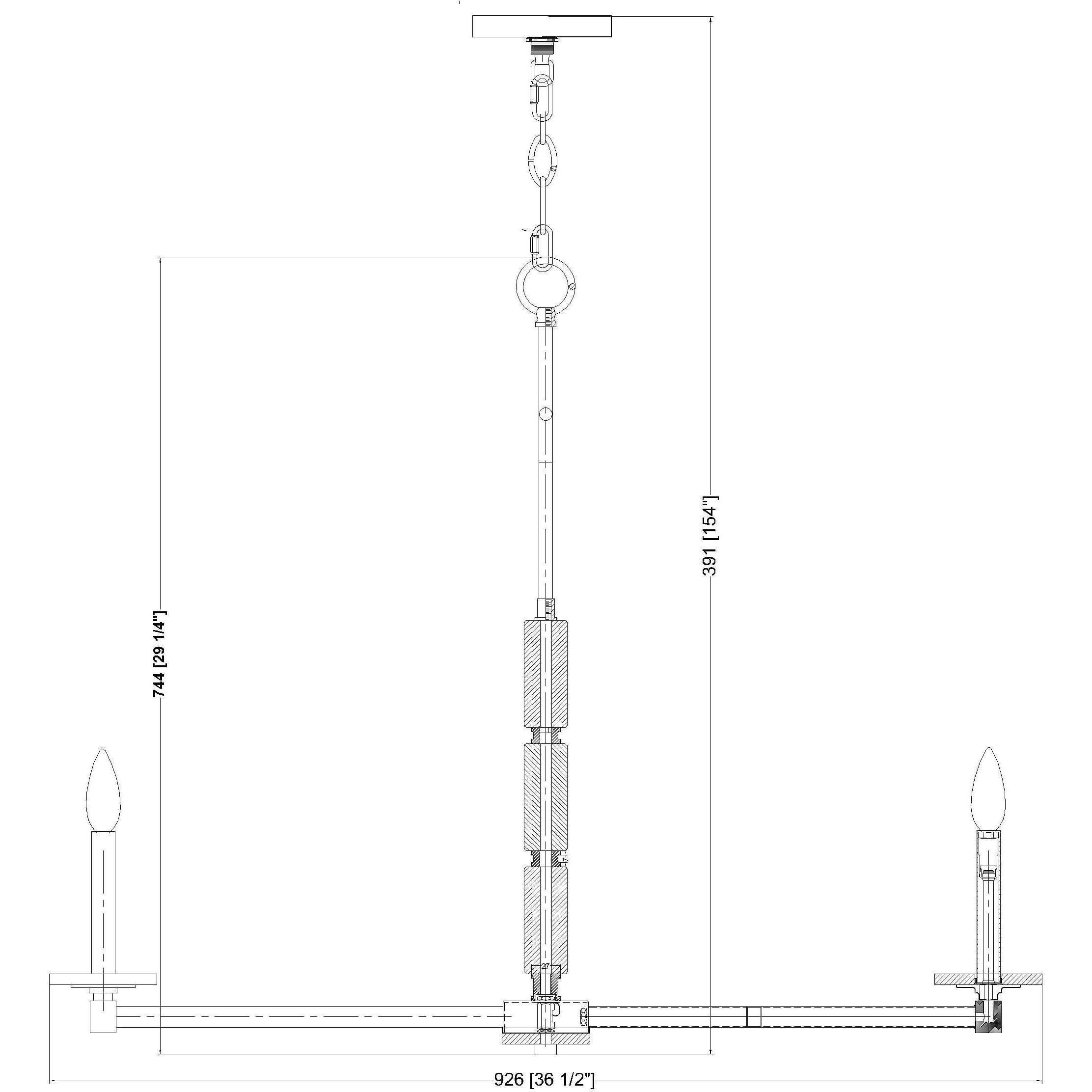 Kaden 8 Light 36.5 inch Modern Gold Chandelier Ceiling Light