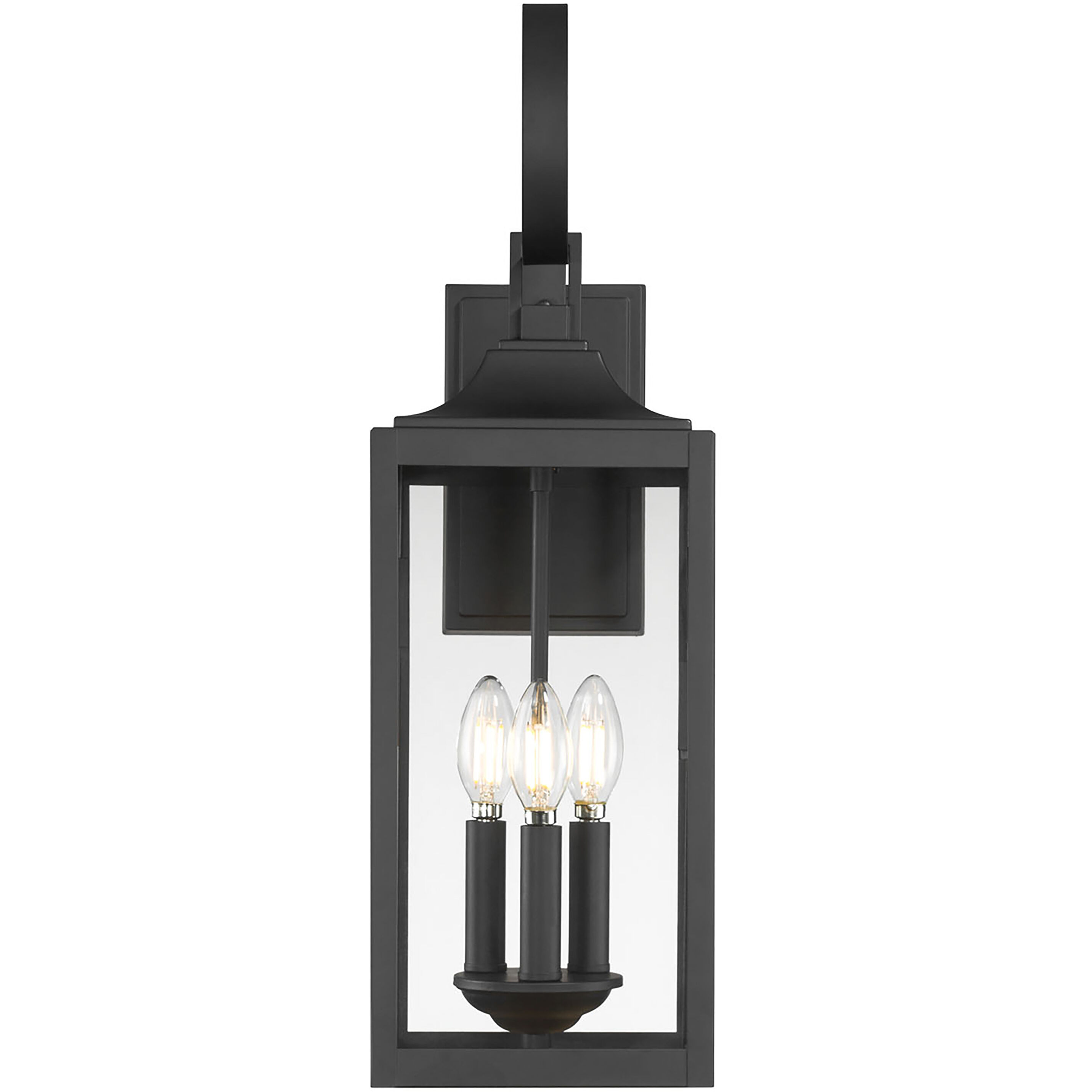 Halston 3 Light 23.25 inch Powder Coated Black Outdoor Wall Sconce
