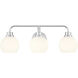 Contemporary 3 Light 24 inch Chrome Bathroom Vanity Light Wall Light