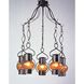 Emberlin Distressed Black with Deep Amber Chandelier Ceiling Light