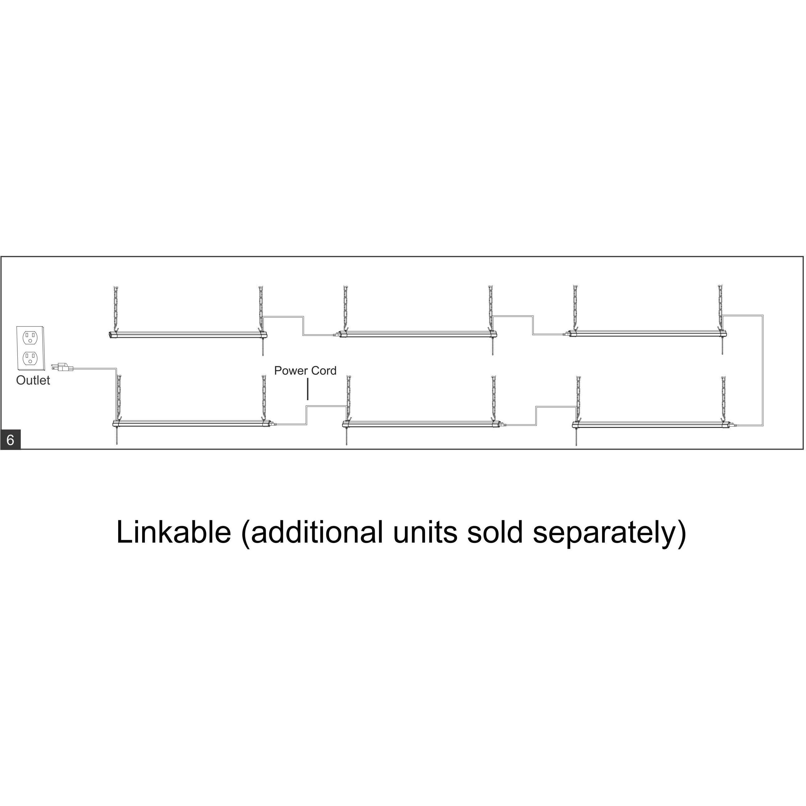 Mercer LED 46 inch Silver and Black Shop Light Ceiling Light