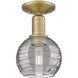 Downtown Urban Athens Deco Swirl 1 Light 5.88 inch Brushed Brass Semi-Flush Mount Ceiling Light