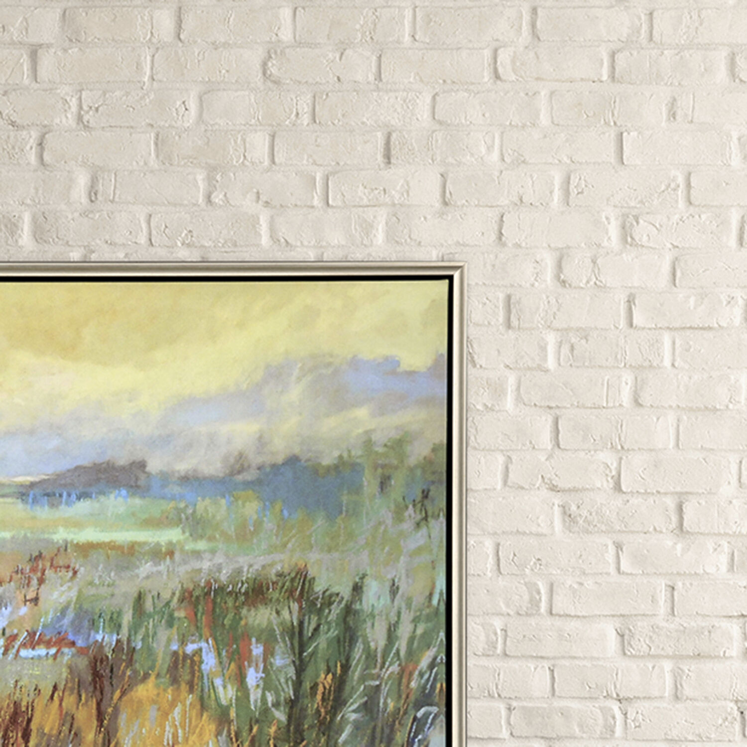 Landscapes Green and Yellow and Orange and Multi Canvas