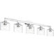 Bernardino 5 Light 44 inch Polished Chrome Vanity Wall Sconce Wall Light