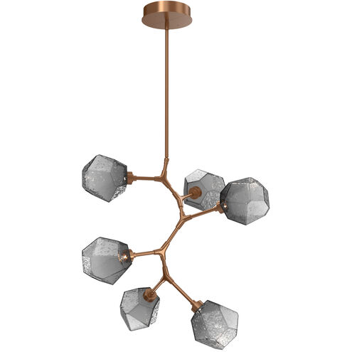 Gem LED 30 inch Novel Brass Chandelier Ceiling Light in Smoke, 2700K LED, Modern Vine