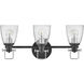 Easton 3 Light 24 inch Black with Chrome Vanity Light Wall Light in Black/Chrome