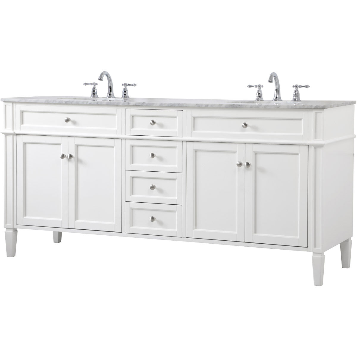 Park Avenue 72 X 22 X 35 inch White Vanity Sink Set