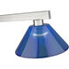 Cobalt 3 Light 46 inch Brushed Nickel Billiard Ceiling Light in Dark Blue Acrylic