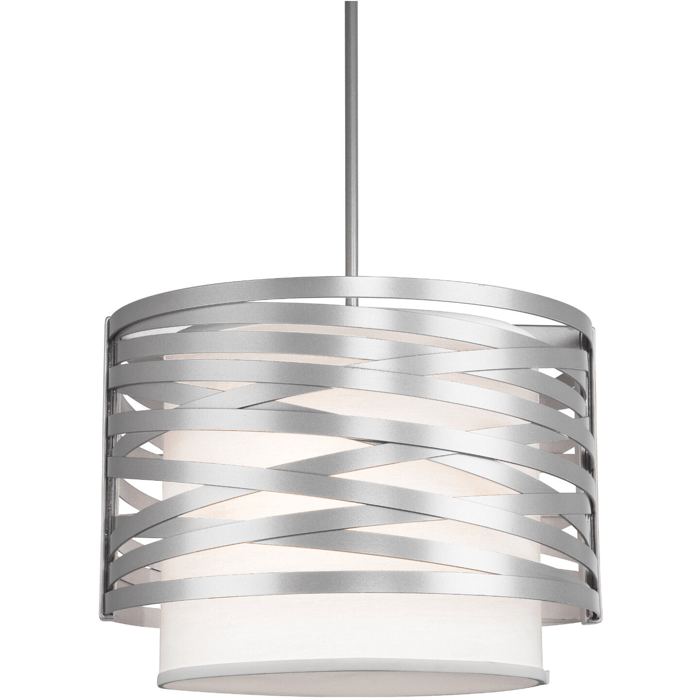 Tempest 1 Light 18.3 inch Beige Silver Chandelier Ceiling Light in Metallic Beige Silver, White Linen, Drum