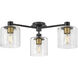 Axel LED 30 inch Black with Heritage Brass Indoor Semi-Flush Mount Ceiling Light