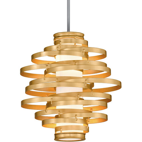 Vertigo LED 18 inch Gold Leaf with Polished Stainless Accents Pendant Ceiling Light
