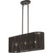 Acordia 3 Light 30 inch English Bronze Linear Chandelier Ceiling Light, Medium