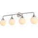 Hanson 4 Light 38 inch Polish Nickel Bath Sconce Wall Light