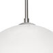 Rocky 1 Light 10 inch Satin Nickel Cord Pendant Ceiling Light in Incandescent, White Glass