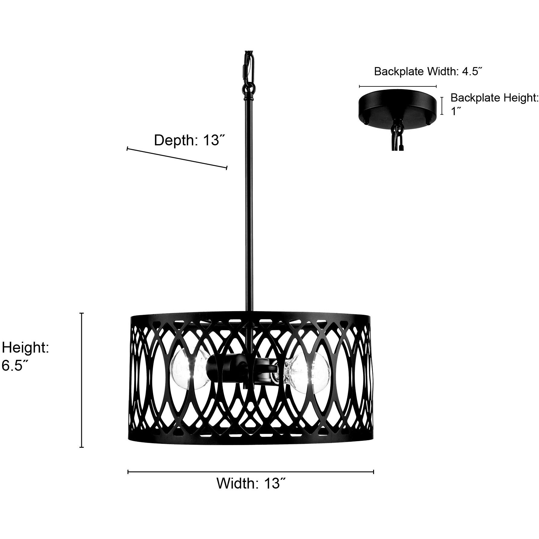 Arelyn 2 Light 13 inch Matte Black Pendant Ceiling Light