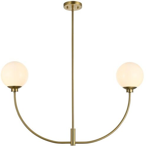 Nyomi 2 Light 36 inch Satin Gold Chandelier Ceiling Light