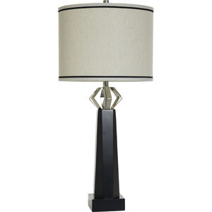 Cameron 35.25 inch 100.00 watt Black and Silver Table Lamp Portable Light