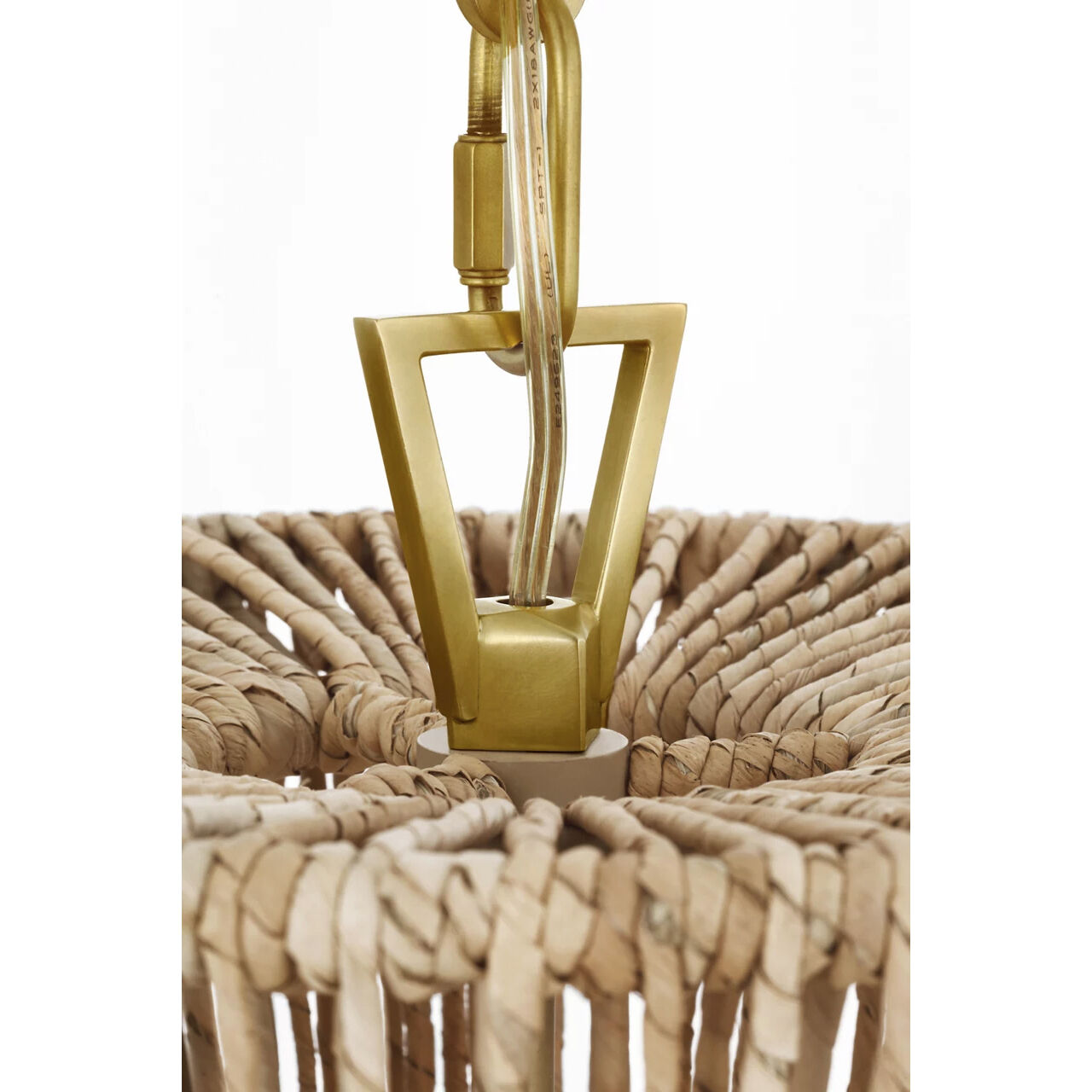 Chapman & Myers Antigua LED 11 inch Antique-Burnished Brass and Natural Abaca Pendant Ceiling Light