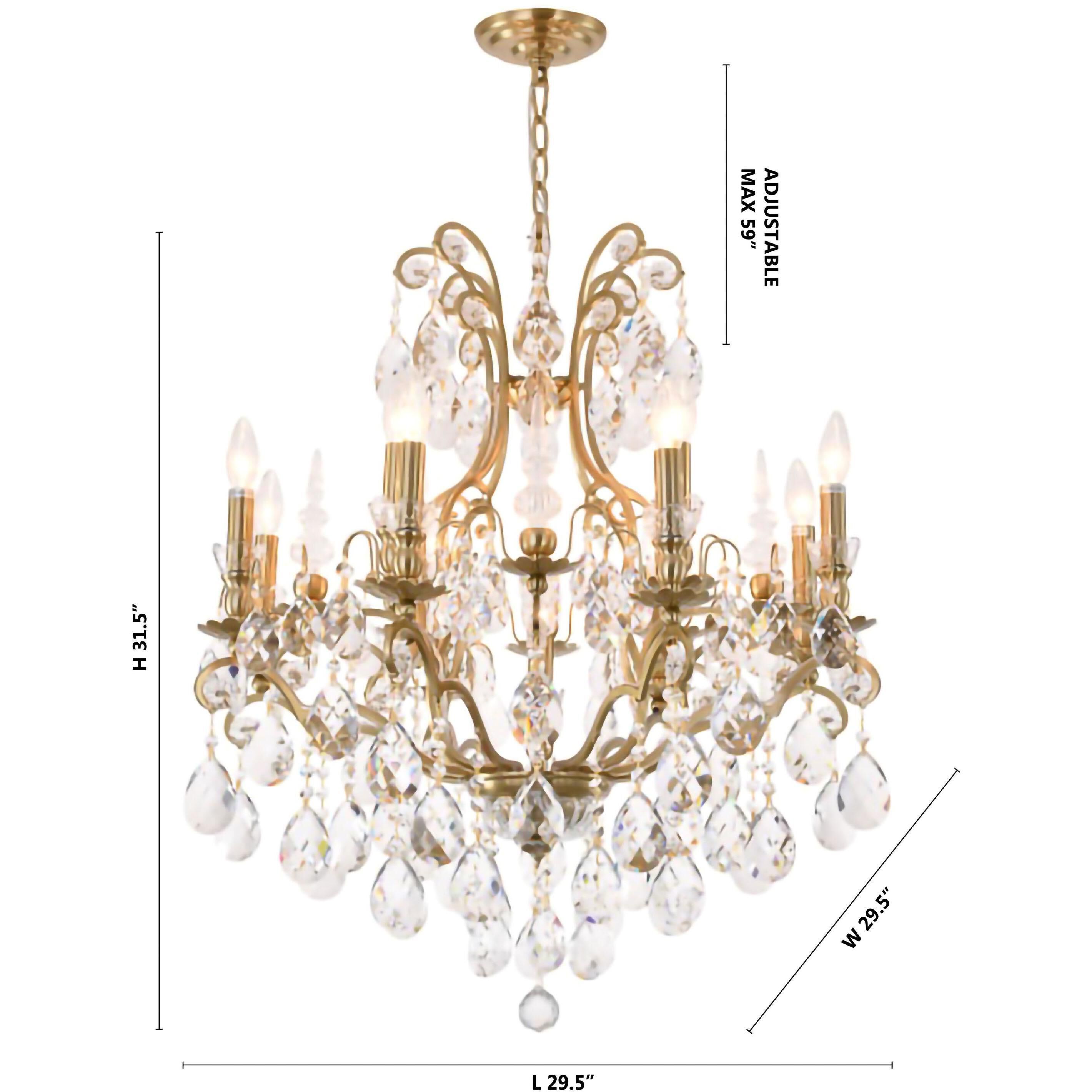 Canada LED 29.5 inch Antique Brass Chandelier Ceiling Light, Gold Frame