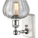 Ballston Fenton 1 Light 7 inch White and Polished Chrome Sconce Wall Light in Clear Glass, Ballston