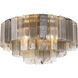 Torvento 7 Light 28 inch Legacy Brass Flush Mount Ceiling Light in Clear,  Grey Smoke and Amber Handmade Glass