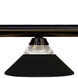 Riviera 3 Light 57 inch Bronze Billiard Ceiling Light in 14.05, Clear Ribbed and Matte Black Glass and Steel