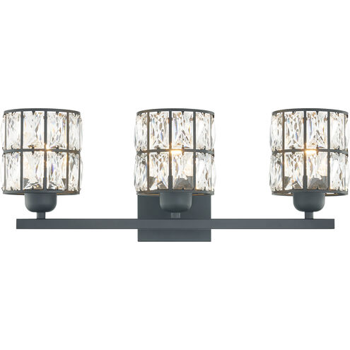 Gibson 3 Light 21 inch Matte Black Bath Light Wall Light