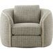Toulon Latte Swivel Chair, Wooden, Upholstered