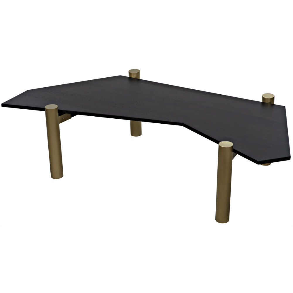 Tabu 70 X 33 inch Ebony Walnut and Antique Brass Coffee Table