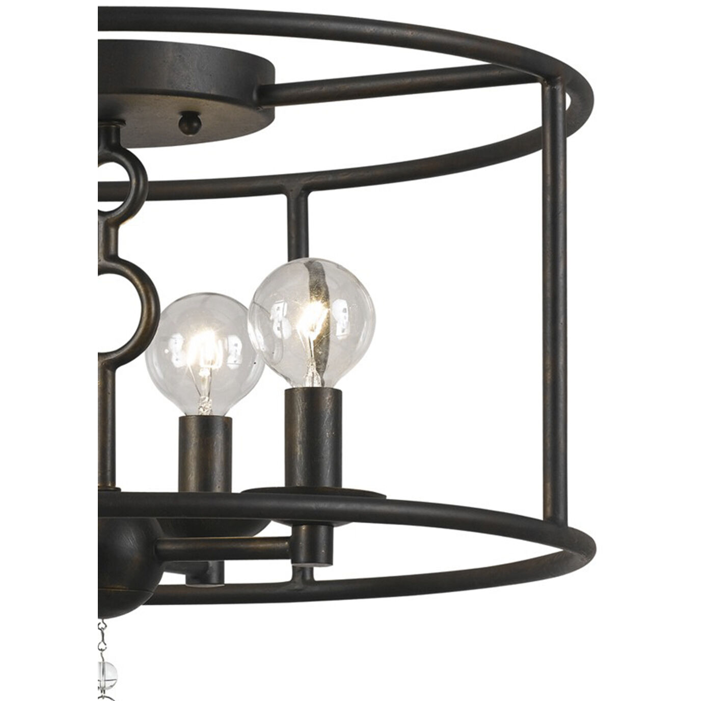 Cameron 4 Light 15 inch English Bronze Semi Flush Ceiling Light