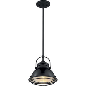 Upton 1 Light 10 inch Gloss Black and Silver Pendant Ceiling Light
