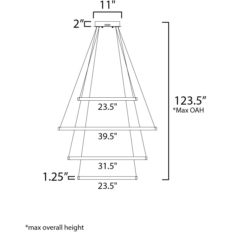 Groove LED 39.5 inch Black Single Pendant Ceiling Light