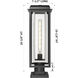 Mansfield 1 Light 20.38 inch Matte Black with Silver Outdoor Post Lantern in Clear Glass