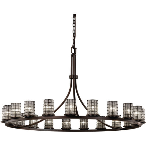 Wire Glass LED 60 inch Dark Bronze Chandelier Ceiling Light