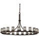 Wire Glass 21 Light 60 inch Dark Bronze Chandelier Ceiling Light in Grid with Clear Bubbles