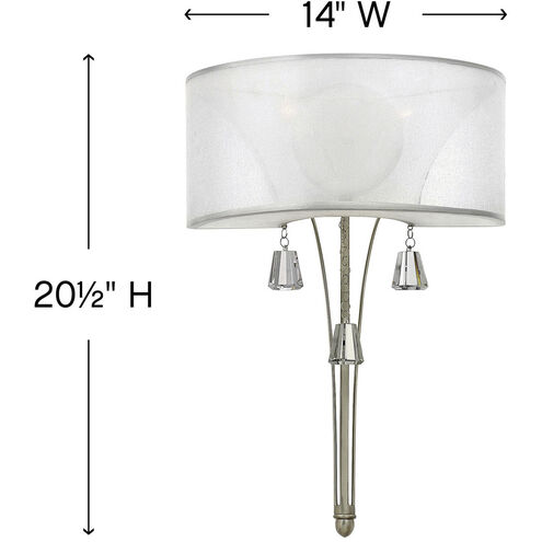 Mime LED 14 inch Brushed Nickel Sconce Wall Light