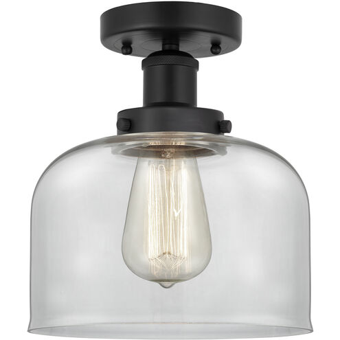 Bell 1 Light 6.5 inch Matte Black Semi-Flush Mount Ceiling Light