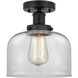 Bell 1 Light 6.5 inch Matte Black Semi-Flush Mount Ceiling Light