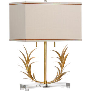 Claire Bell 26 inch 60.00 watt Antique Gold Leaf/Clear Table Lamp Portable Light
