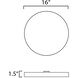 Trim LED 16 inch White Flush Mount Ceiling Light