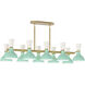 Clare 10 Light 45.75 inch Modern Brass Chandelier Ceiling Light in Mint and Lily